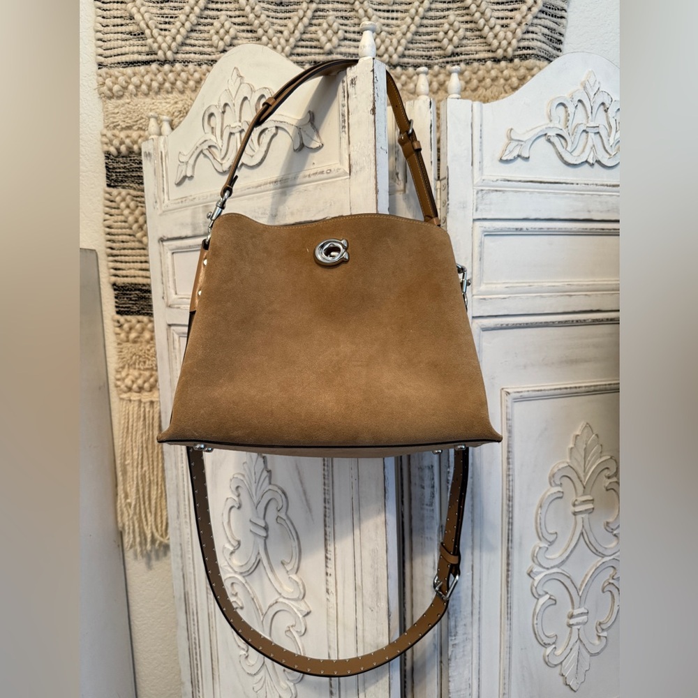 Coach Willow Bucket in Suede. Includes both straps. In perfect condition.